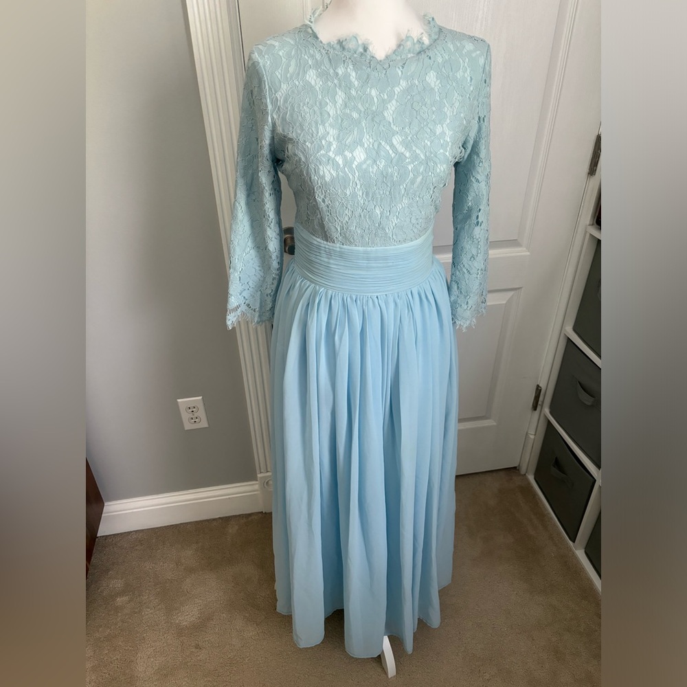 Dainty Jewells Women’s Exquisite English Manor Maxi Dress Blue Size XS